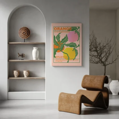 Retro Wandbild mit Orangen