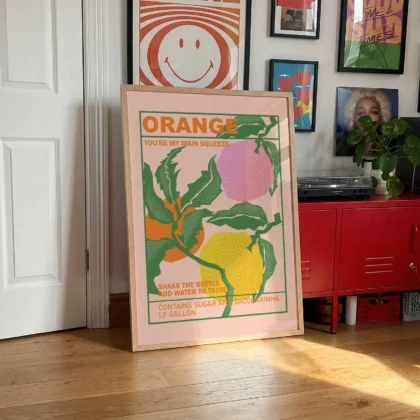 Retro Wandbild mit Orangen