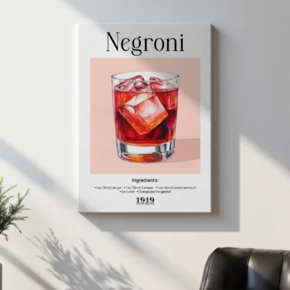 Wandbild – Negroni Cocktail Rezept