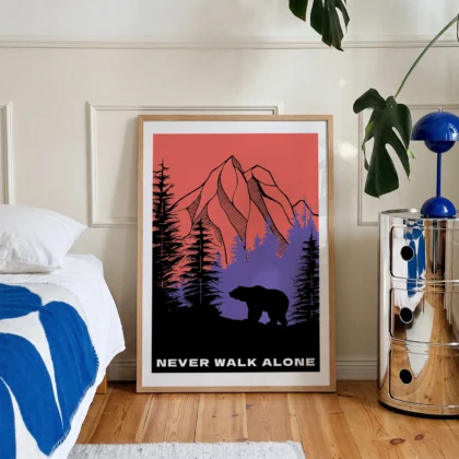 Bär Wandbild – Never Walk Alone