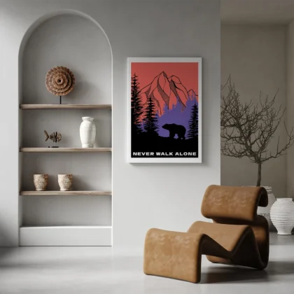 Bär Wandbild – Never Walk Alone