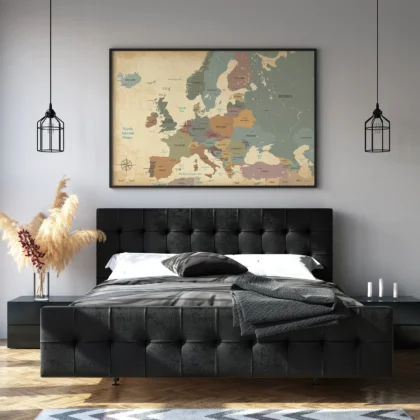 Vintage Wandbild – Europakarte