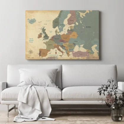 Vintage Wandbild – Europakarte
