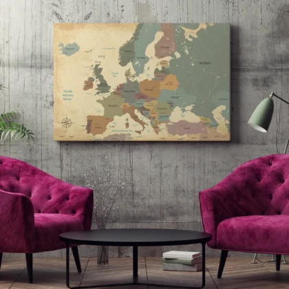 Vintage Wandbild – Europakarte