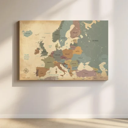 Vintage Wandbild – Europakarte