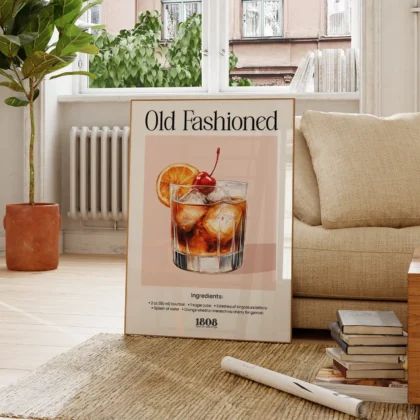 Wandbild – Old Fashioned Cocktail Rezept