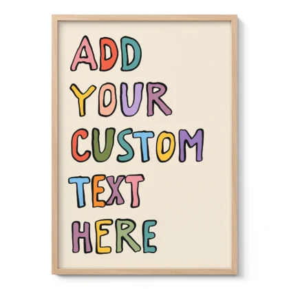 Personalised Text Print – Colourful Custom Typography Wall Art