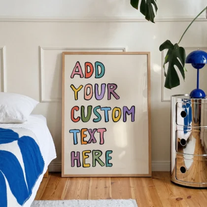 Personalised Text Print – Colourful Custom Typography Wall Art