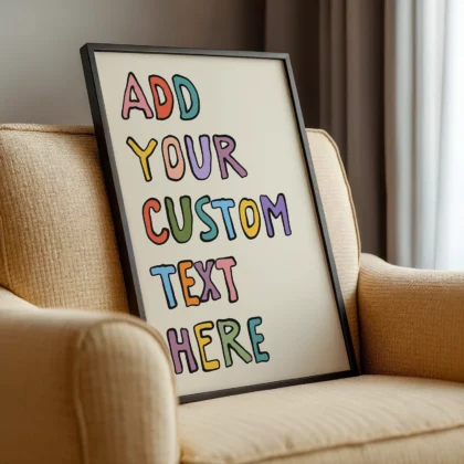 Personalised Text Print – Colourful Custom Typography Wall Art