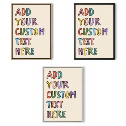 Personalised Text Print – Colourful Custom Typography Wall Art
