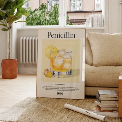 Wandbild – Penicillin Cocktail Rezept