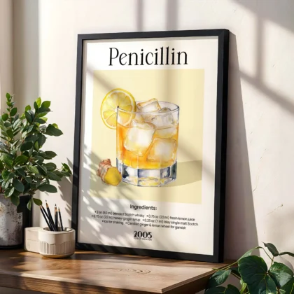 Wandbild – Penicillin Cocktail Rezept