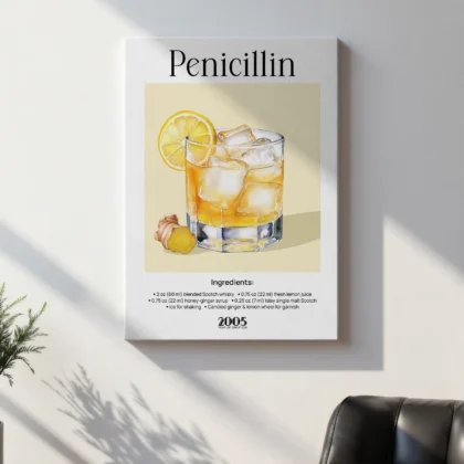 Wandbild – Penicillin Cocktail Rezept