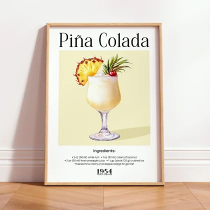 Wandbild – Piña Colada Cocktail Rezept