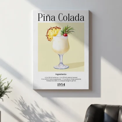 Wandbild – Piña Colada Cocktail Rezept