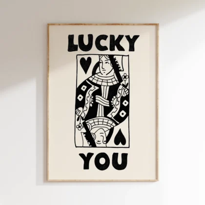 Širdžių damos paveikslas – Lucky You (juodas)