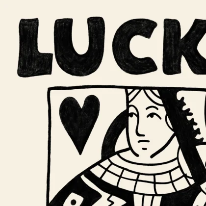 Širdžių damos paveikslas – Lucky You (juodas)