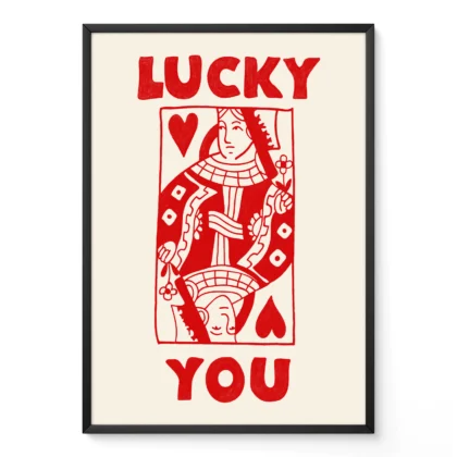 Wandbild Herzdame – Lucky You (Rot)