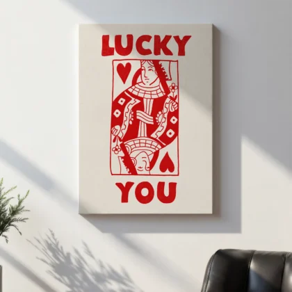 Wandbild Herzdame – Lucky You (Rot)