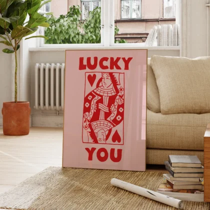 Širdžių damos paveikslas – Lucky You (rožinis)