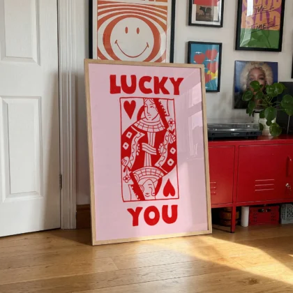 Širdžių damos paveikslas – Lucky You (rožinis)