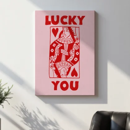 Širdžių damos paveikslas – Lucky You (rožinis)