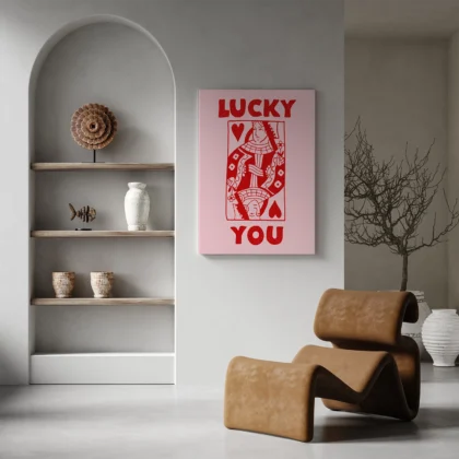 Širdžių damos paveikslas – Lucky You (rožinis)