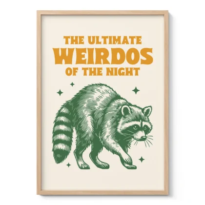 Raccoon Art Print – The Ultimate Weirdos of the Night