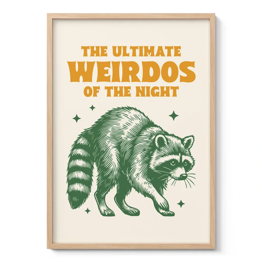Raccoon Art Print – The Ultimate Weirdos of the Night