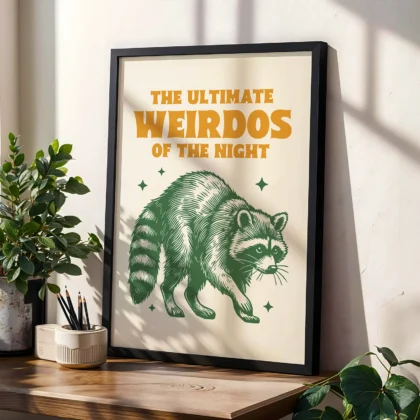 Raccoon Art Print – The Ultimate Weirdos of the Night