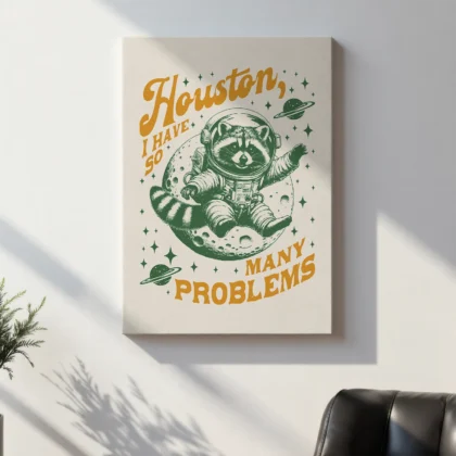 Raccoon Astronaut Wall Art – Green