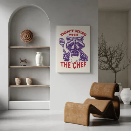Raccoon Chef Wall Art