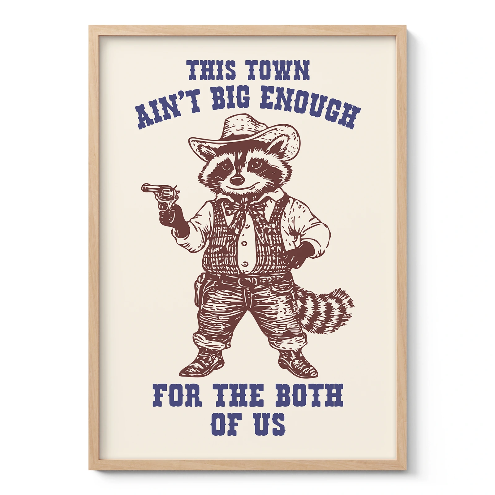Raccoon Cowboy Wall Art – This Town Ain’t Big Enough
