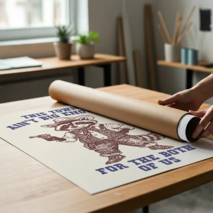 Raccoon Cowboy Wall Art – This Town Ain’t Big Enough