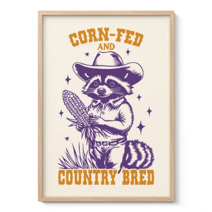 Raccoon Cowboy Wall Art