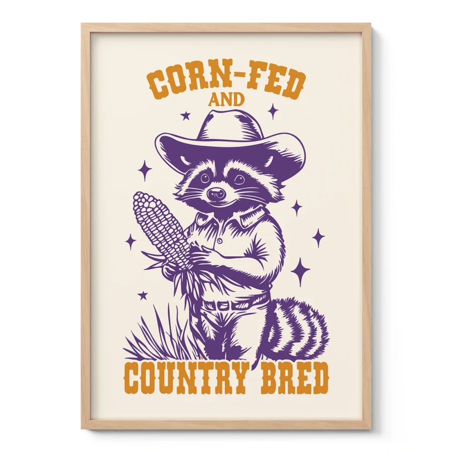 Raccoon Cowboy Wall Art