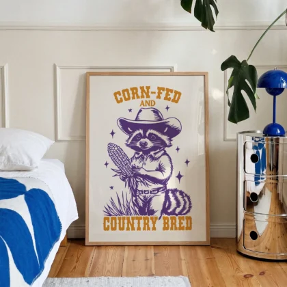 Raccoon Cowboy Wall Art