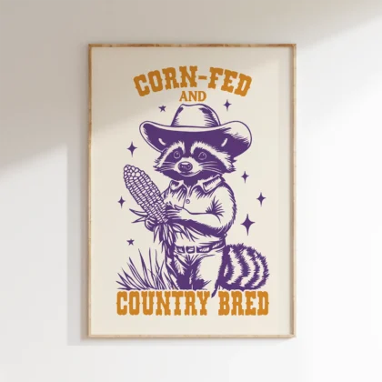 Raccoon Cowboy Wall Art