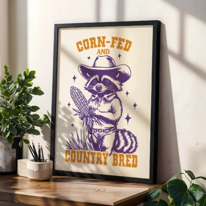 Raccoon Cowboy Wall Art