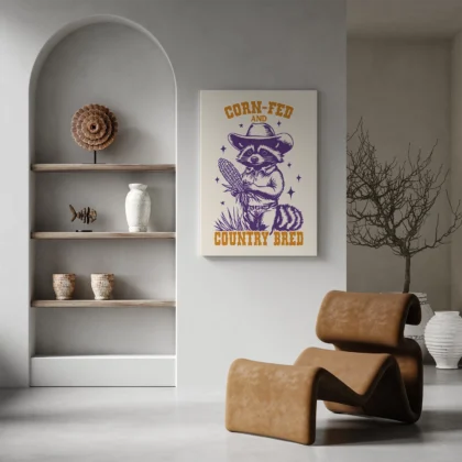 Raccoon Cowboy Wall Art