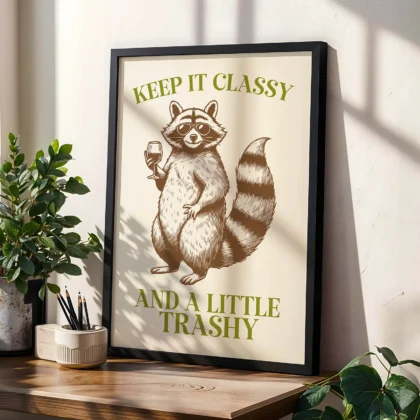 Raccoon Wall Art – Keep It Classy and a Little Trashy