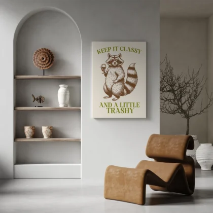 Raccoon Wall Art – Keep It Classy and a Little Trashy