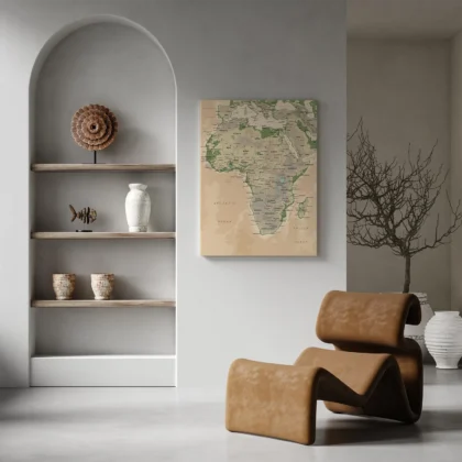 Retro Africa Map Wall Art