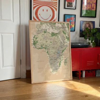 Retro Africa Map Wall Art