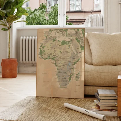 Retro Africa Map Wall Art
