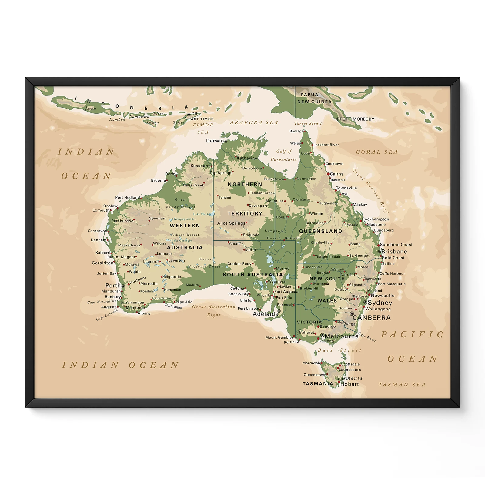 Retro Australia Map Wall Art