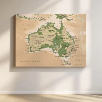 Retro Australia Map Wall Art