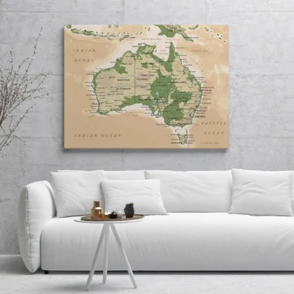 Retro Australia Map Wall Art