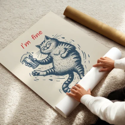Cat Wall Art – I’m Fine, Everything Is Fine