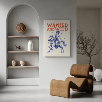 Retro Cowgirl Wall Art – Poster or Canvas Print